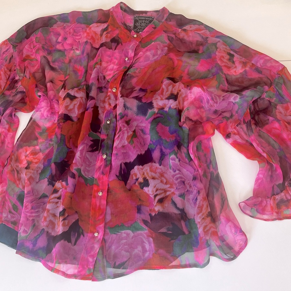Johnny Was Ruffle Sleeve Top